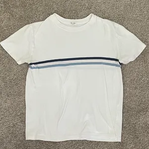 John Galt white and blue striped cotton t-shirt thumbnail 4