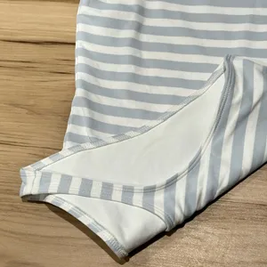 Aritzia Babaton Striped One Piece White Blue Bodysuit Women’s Small thumbnail 5
