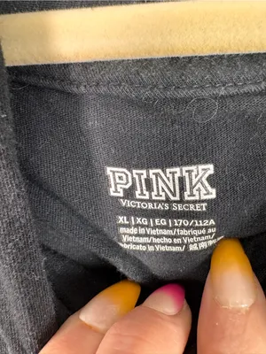 PINK - Victoria's Secret Black Oversized Hoodie Sweatshirt Womens XL Casual thumbnail 7
