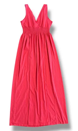 Old‎ Navy Coral Pink Sleeveless Smocked Waist Maxi Dress Women’s Medium Cotton thumbnail 1