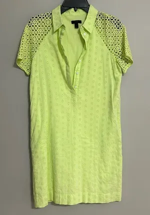 J. Crew Eyelet Shirtdress green size 2 thumbnail 1