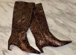 Antonio Melani Snakeskin Print Kitten Heel Boots 8M⁠ thumbnail 1