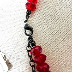 Charter Club red beaded multi strand strikezone necklace thumbnail 6