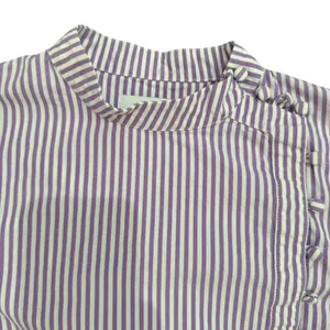 Adam Lippes x RTR Tie Neck Stripped Top in White/Purple, Size US 4​ thumbnail 6