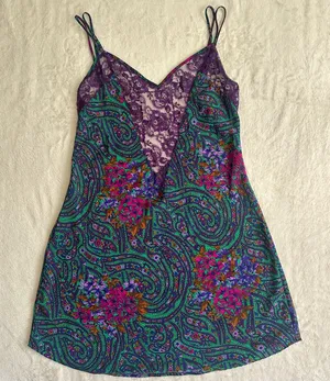 Victoria’s Secret Gold Label Paisley Floral Lace Slip Dress Size Medium thumbnail 1