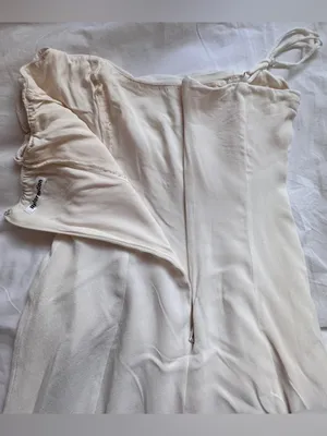 Reformation Portofino Ivory Off-Shoulder Slip Midi Dress Size 4 thumbnail 7