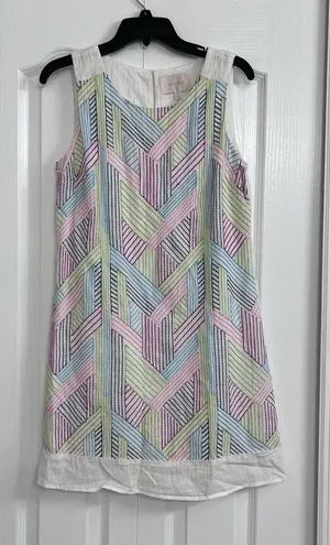 Skies Are Blue womens embroidered sleeveless cotton mini dress white small beach thumbnail 1