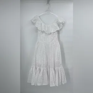TORY BURCH White Tonal‎ Stripe Cotton Seersucker Dress Size 4 thumbnail 5