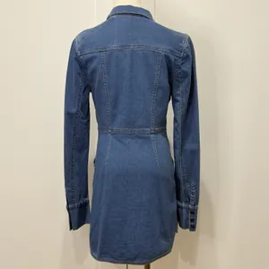 Free People Dynomite Denim Mini Dress XS Western Festival Long Sleeve Country thumbnail 7