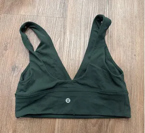 Lululemon Align Bra Light Support Forest Green Nulu V-Neck Yoga Bra Size 8‎ thumbnail 1