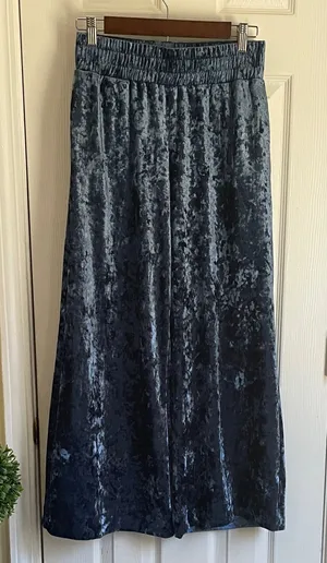 a new day Blue Velvet Boho Wide Leg Pants thumbnail 1