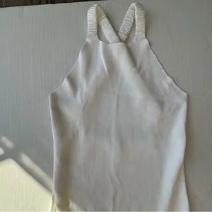 525 America knit elastic cross strap open back midi dress off white Ivory Medium thumbnail 4