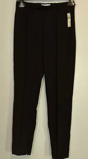 Anthropologie Black Pintuck Ankle Zip Leggings Slim Pants‎ Small NWT thumbnail 1
