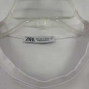 Zara White Crop T-Shirt thumbnail 4