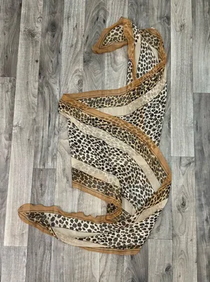 Vintage cheetah leopard print sheer twilly scarf thumbnail 1