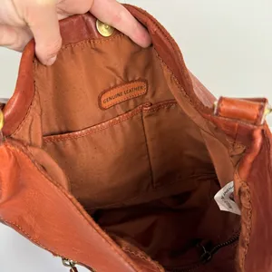 Marta Ponti Leather Woven Hobo Bag Made in Portugal Brown Slouchy thumbnail 12