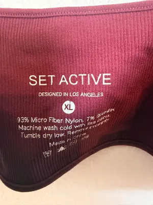 Set Active Seamless Bustier Ribbed Sports Bra XL thumbnail 2