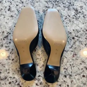 Coach Sheri Mules Womens 6.5 Black Leather Kitten Heel Square Toe Office Siren thumbnail 7