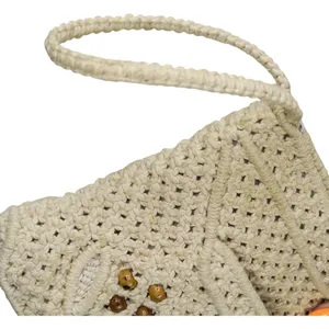 Vintage 70s Crochet Boho Philippine Macrame Crochet Clutch thumbnail 5