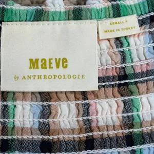 Maeve Anthropologie Plaid Smocked Maxi Dress XS Cottagecore Prairie Long‎ Sleeve thumbnail 6