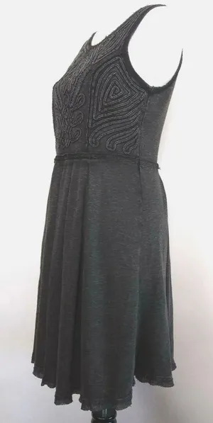Free People Black Boho Beaded Mini Dress thumbnail 5
