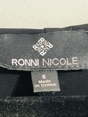 Vintage 90’s Ronni Nicole Black Boho Chic Sleeveless Mini Dress Beaded Neck Sz 8 thumbnail 8