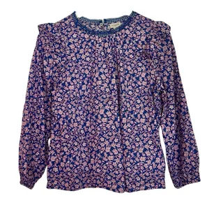 J.crew floral ruffle sleeve long sleeve blouse mp thumbnail 3