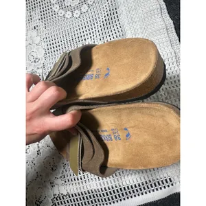 Birkenstock Kyoto Taupe Suede Slides thumbnail 4
