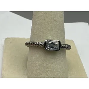 Freida Rothman Baguette Stacking Ring Sterling Silver 925 Size 7 East West thumbnail 2