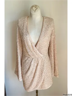 Michael Costello X Revolve Valerie Sequin Long Sleeve Dress Small thumbnail 2