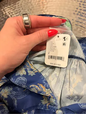 Anthropology Blue Floral Satin Long-Sleeve Jacket thumbnail 6