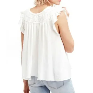 Free People We The Free Coconut Cinch Scoop Neck Top Ivory Large thumbnail 6