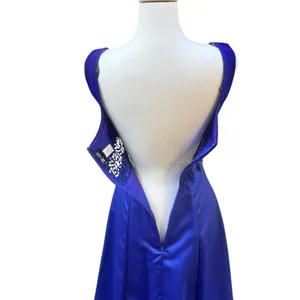 VTG ZumZum Prom Dress Gown 3/4 Blue Velvet Unconventional Lace Formal‎ Glam 90s thumbnail 6