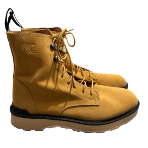 Sorel Hi Line Lace‎ Geo Yellow/Jet Waterproof Combat Boots Womens Size 10 thumbnail 1