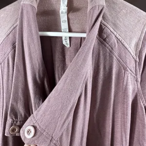 Lululemon Coast Wrap Heathered Mod Rose 8 Funnel Neck Jacket Button Cocoon thumbnail 16