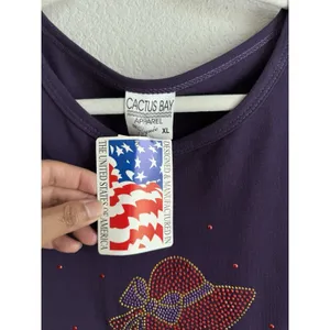 Vtg Cactus Bay By‎ Lynee Dress Women's XL Purple Red Hat Society Maxi USA NEW thumbnail 9