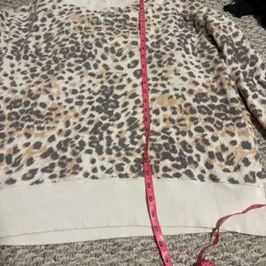 Aerie Oversized Summer Fleece Sweatshirt Leopard- Size Large thumbnail 5