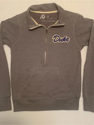 Duke University heather gray quarter-zip pullover sweatshirt Ladies size Small thumbnail 1