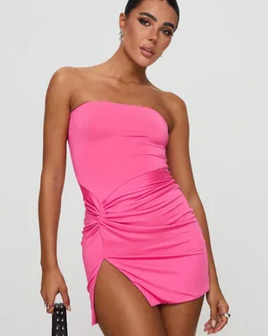 Princess Polly Pink Strapless Mini Dress thumbnail 1
