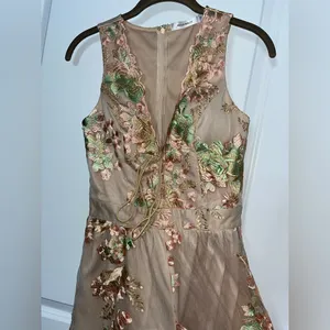 Hello Molly Fairy Embroidery Mesh Floral Plunge Neckline Zip Up Romper Sz 10 thumbnail 8
