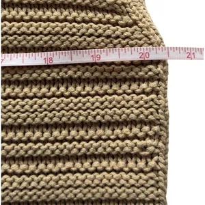 Women's Beige Ribbed Knit Sweater Vest Size L Sleeveless Pullover Fall Top thumbnail 7