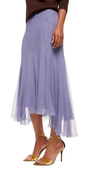 Polo Ralph Lauren Amla Midi Skirt in Lavender Purple 6 Womens Chiffon thumbnail 1