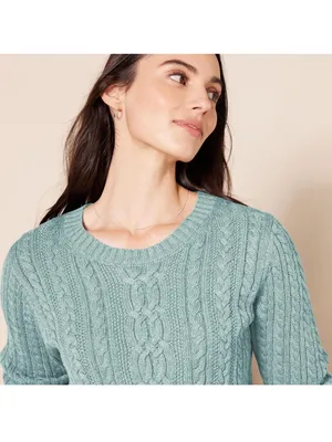 Amazon Essentials Cotton Cableknit Crewneck Sweater Ribbed Fisherman Style XXL thumbnail 5