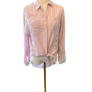 Maeve by Anthropologie light pink button up top small casual thumbnail 2