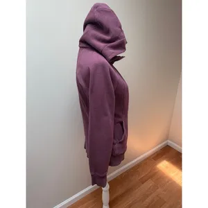 Lululemon Scuba Full Zip Hoodie Plum Purple Thumbhole Women Size 8 Medium thumbnail 10