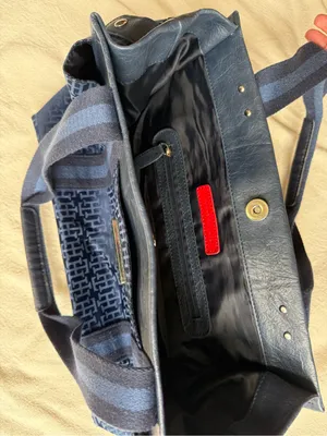 Tommy Hilfiger Navy and Midnight Blue Jacquard Logo Tote thumbnail 6