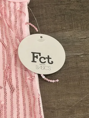 NWT Fct Basics Pink Sequin Fringe Tank thumbnail 2