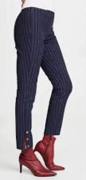 Rag & Bone Simone Navy‎ Pinstripe Snap Dress Pants Size 2 EUC thumbnail 1