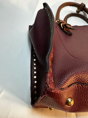 Marc New York Wine Red Tote with Gold Accent Studs thumbnail 8