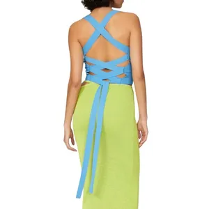 Louna Tie Back Top in Blue, Size S​ thumbnail 3